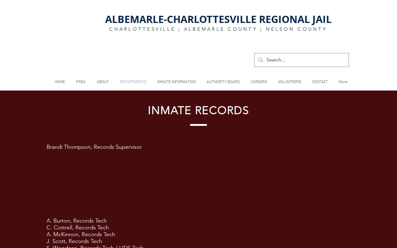 Charlottesville residents directory regional jail records and VINE access