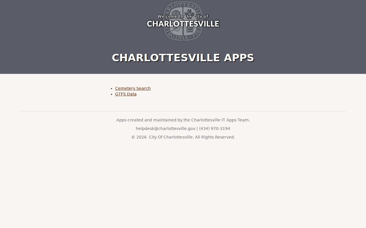Charlottesville residents directory cemetery search application