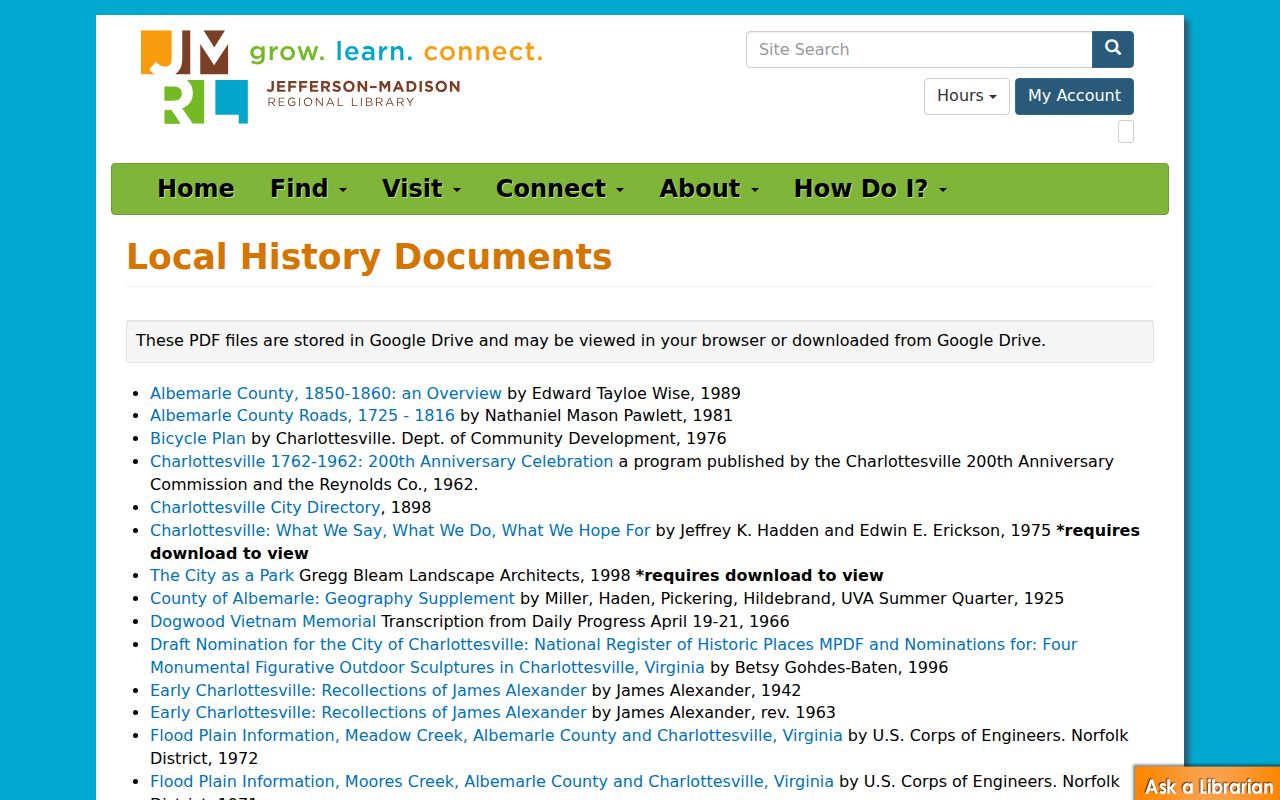 Charlottesville city directory JMRL local history documents collection